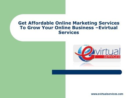 Get Affordable Online Marketing Services To Grow Your Online Business –Evirtual Services www.evirtualservices.com.