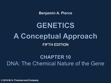 DNA: The Chemical Nature of the Gene