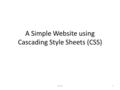 A Simple Website using Cascading Style Sheets (CSS) IST2101.