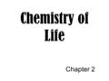 Chapter 2 Chemistry of Life. Atoms (a) Electrons can be found anywhere in the cloud (b) Electrons are represented in orbit simply to show number.