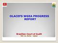 OLACEFS WGEA PROGRESS REPORT Brazilian Court of Audit WG 12, Doha – Qatar.