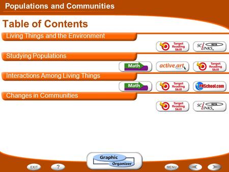 Table of Contents Living Things and the Environment