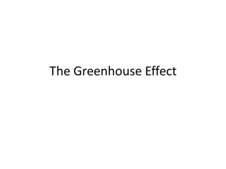 The Greenhouse Effect. Like a greenhouse, our planet traps heat – How does it work? Greenhouse gases trap heat radiating from earth – Water vapor – Carbon.