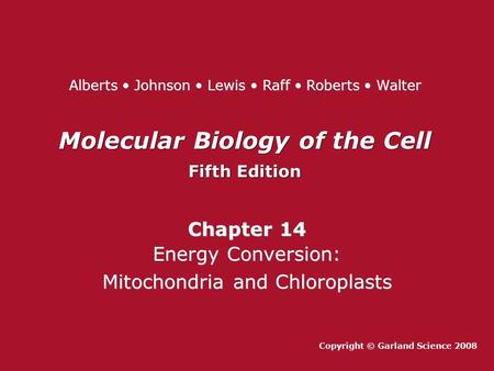 Molecular Biology of the Cell