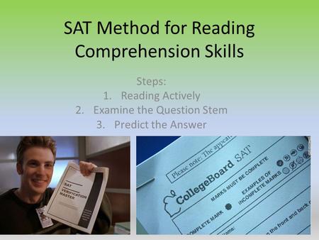 SAT Method for Reading Comprehension Skills