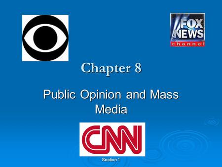 Section 1 Chapter 8 Public Opinion and Mass Media.