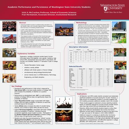 Abstract Improving student success in postsecondary education is a key federal, state, and university objective that is inseparable from the focus on increasing.