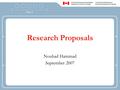 Fig. A Social Sciences and Humanities Research Council of Canada Conseil de recherches en sciences humaines du Canada Research Proposals Nouhad Hammad.