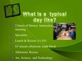 2 hours of literacy instruction each morning Specialist Lunch & Recess (11:45) 65 minute afternoon math block Afternoon Recess Art, Science, and Technology.