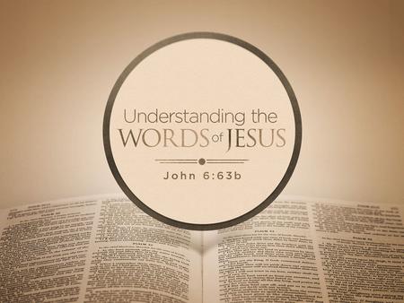 John 6:63 63 It is the Spirit who gives life; the flesh profits nothing; the words that I have spoken to you are spirit and are life.