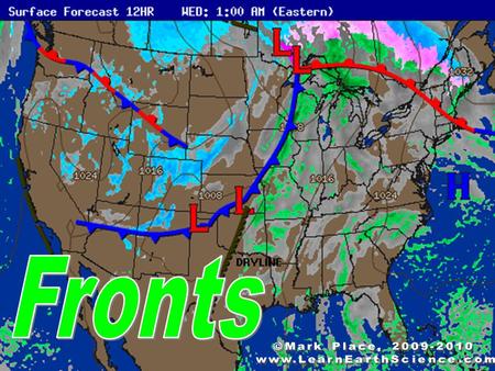 COLD FRONTS: Using the Words below, complete the paragraph. 15 degrees, cold, cold, colder, colder, cooler, clouds, drier, hail, rain, thunderstroms,