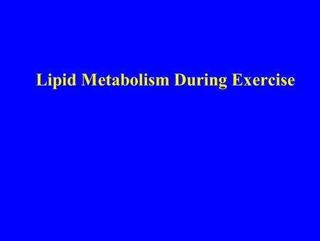 Lipid Metabolism During Exercise. Introduction 1.) Energy Density 2.) Polar explorers/sled dogs American Indians (pemican) 3.) Migrating fish and birds.