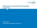 Aligning the connections and capacity processes 1 Mike Wassell Transmission workstream, January 2012.