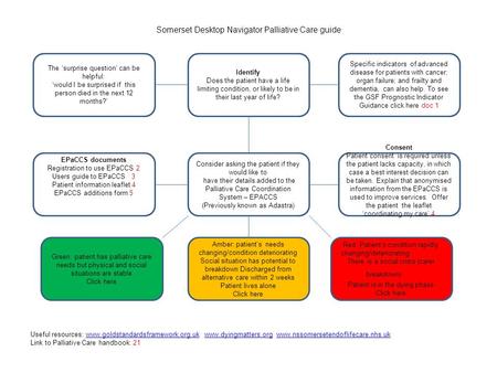 Amber: patient’s needs changing/condition deteriorating Social situation has potential to breakdown Discharged from alternative care within 2 weeks Patient.