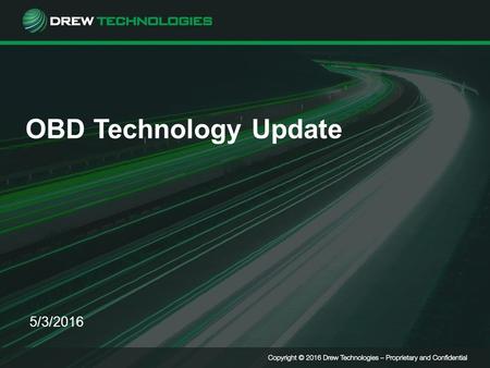 OBD Technology Update 5/3/2016.