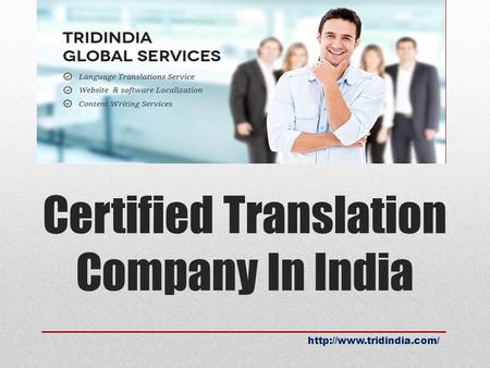 Certified Translation Company In India