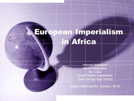 European Imperialism in Africa