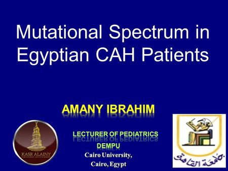 Mutational Spectrum in Egyptian CAH Patients