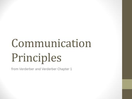 Communication Principles