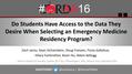 Do Students Have Access to the Data They Desire When Selecting an Emergency Medicine Residency Program? # AA16 Denver Health/UColorado, ETSU,