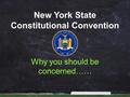 New York State Constitutional Convention Why you should be concerned……