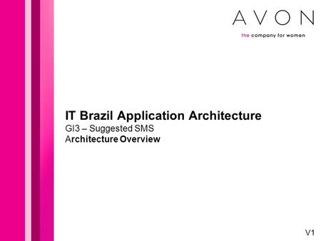 IT Brazil Application Architecture GI3 – Suggested SMS Architecture Overview V1.