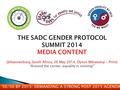 THE SADC GENDER PROTOCOL SUMMIT 2014 MEDIA CONTENT (Johannesburg, South Africa, 26 May 2014, Dyson Mthawanji - Print) “Around the corner, equality is coming!”