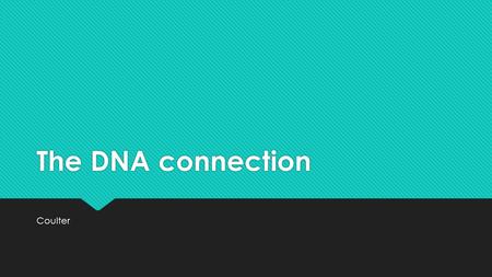 The DNA connection Coulter. The genetic code  The main function of genes is to control the production of proteins in an organism’s cells. Proteins help.