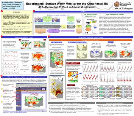 Current WEBSITE:  Experimental Surface Water Monitor for the Continental US Ali S. Akanda, Andy W. Wood,