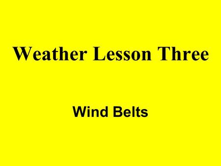 Weather Lesson Three Wind Belts. CORIOLIS EFFECT Deflection of winds caused by Earth’s rotation. Winds are deflected to the right in the northern hemisphere,