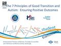 The 7 Principles of Good Transition and Autism: Ensuring Positive Outcomes Enhancement Themes conference, Thursday 9 June 2016 John McIntyre Conference.