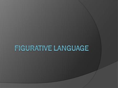 Types of Figurative Language  Metaphor – A way of describing something by comparing it to something else This assignment was a breeze!  Simile – A way.