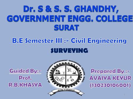 GOVERNMENT ENGG. COLLEGE B.E Semester III :- Civil Engineering