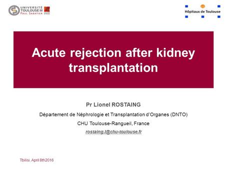 Acute rejection after kidney transplantation