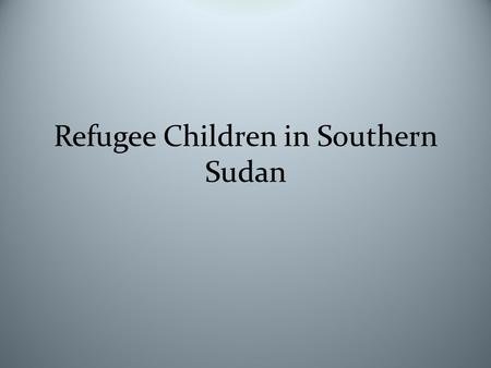 Refugee Children in Southern Sudan. Second Sudanese Civil War.