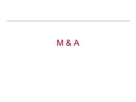 M & A. Learning Objectives By the end of the lesson you will have.. An understanding of the different types of merger. An appreciation of the benefits.