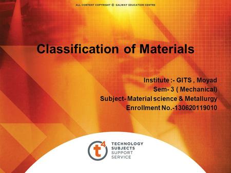 Classification of Materials