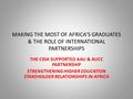 MAKING THE MOST OF AFRICA’S GRADUATES & THE ROLE OF INTERNATIONAL PARTNERSHIPS THE CIDA SUPPORTED AAU & AUCC PARTNERSHIP STRENGTHENING HIGHER EDUCATION.