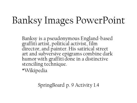 Banksy Images PowerPoint