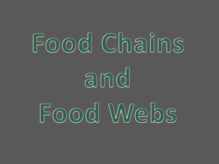 Food Chain A food chain is a sequence of organisms, each of which uses the next, lower member of the sequence as a food source Arrows go in the direction.