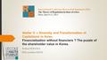 Atelier V. « Diversity and Transformation of Capitalisms in Asia». Financialization without financiers ? The puzzle of the shareholder value in Korea.