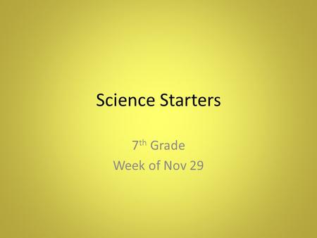 Science Starters 7 th Grade Week of Nov 29. What bodily function is shown below?