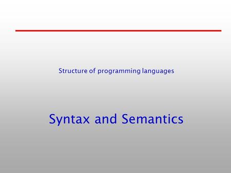 Structure of programming languages