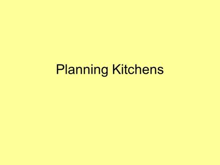 Planning Kitchens. The Work Triangle sink refrigerator stove.