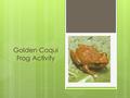 Golden Coqui Frog Activity. Why are we doing this activity?  The Golden Coqui (Eleutheroactylus jasperi) is one of the most important symbols of Puerto.