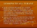 LESSONS TO ALL TYRANT DEAR VIEWERS BELOW IS ALL LESSON FROM THE HOLY QUR’AN TO ALL OF US WHO AT ONE TIME OR THE OTHER MAY BE ANY FORM OF LEADSHIP AND MAY.