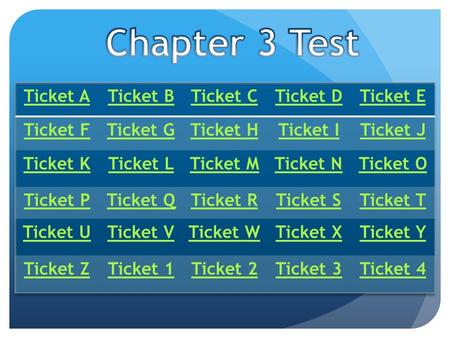 Ticket A This is the product of photosynthesis. Click here for answer.