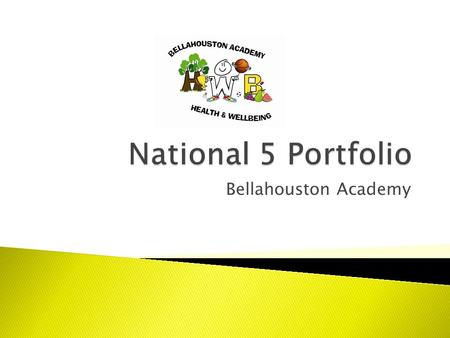 Bellahouston Academy.  Your Portfolio will be sent away to be marked by the SQA.  In your portfolio you will write about all of the different areas.