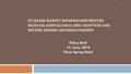 ICT-BASED MARKET INFORMATION SERVICES INCREASE AGRICULTURAL SEED ADOPTION AND INCOME AMONG UGANDAN FARMERS Policy Brief 15, June, 2016 Silver Spring Hotel.