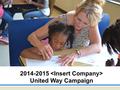 2014-2015 United Way Campaign. Building Blocks to a Quality Life.